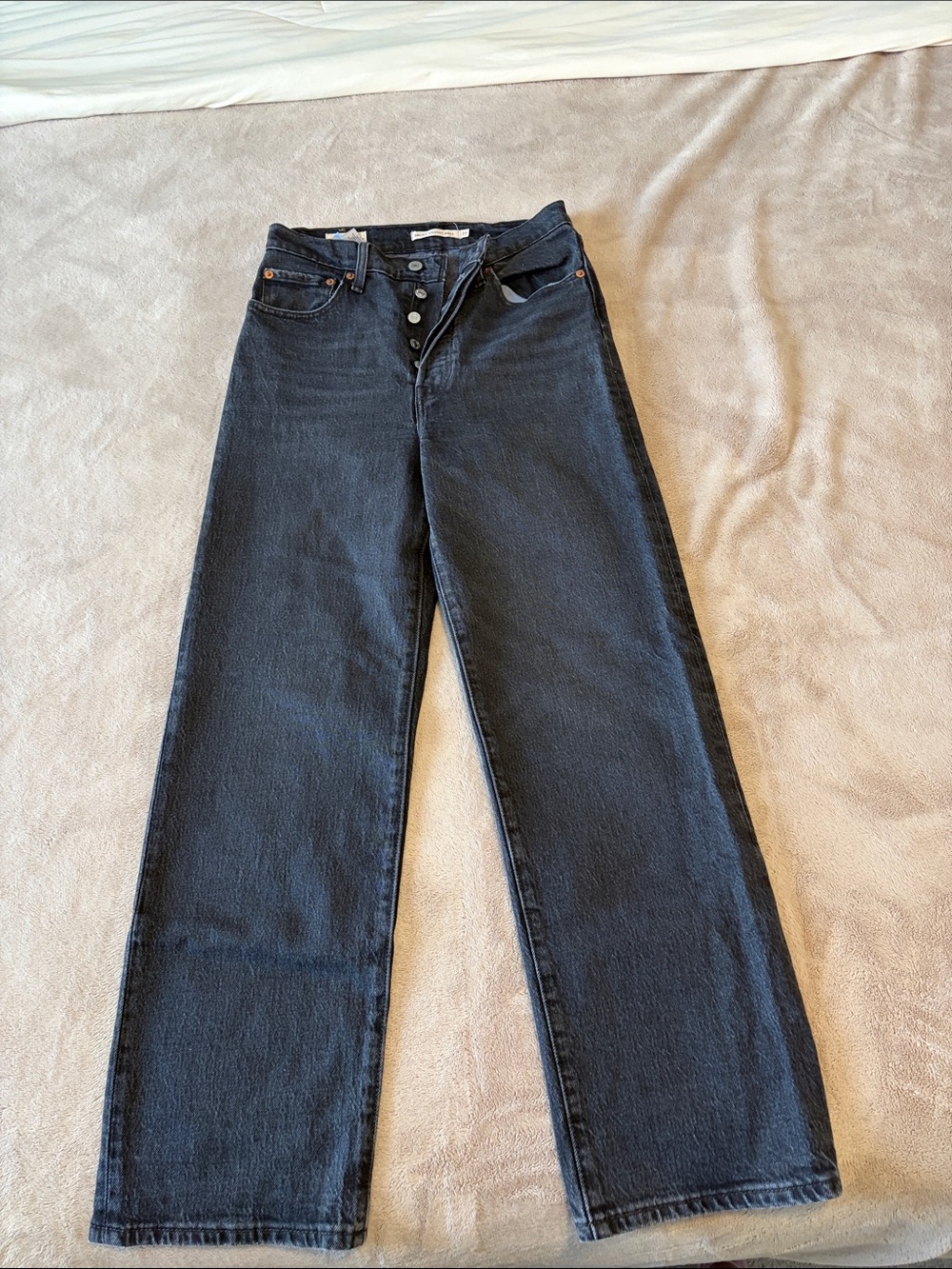 Levi's Black High-Rise Wide-Leg Jeans